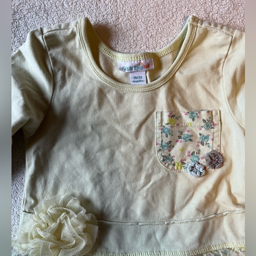 Naartjie long sleeve toddler dress w tulle bottom. Pale spring green. 18-24 mos - Picture 3 of 6